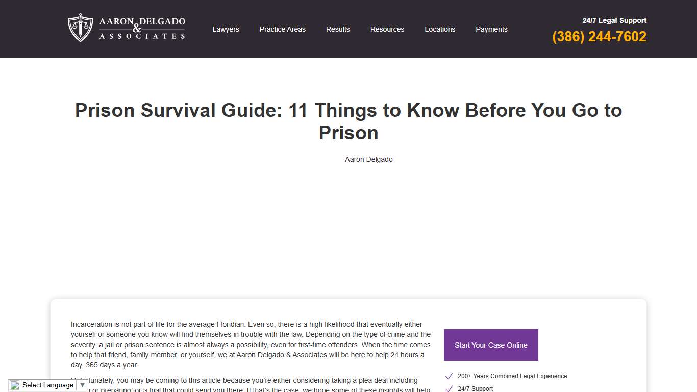 11 Things to Know Before You Go to Prison - Aaron Delgado & Associates
